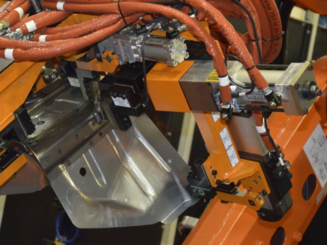 UB4 Shot Pin on robot end effector in weld cell